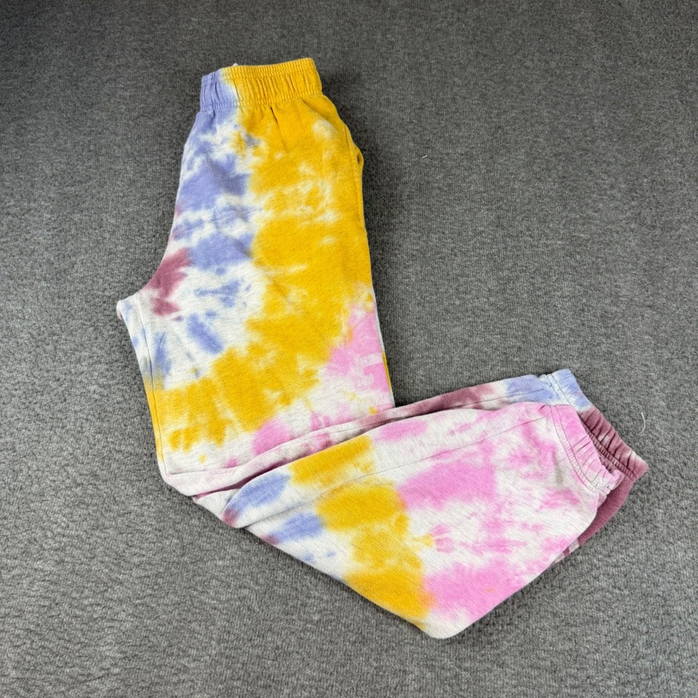 Pink Victoria's Secret Sweatpants Women's XS Multicolor Tie Dye Logo Joggers